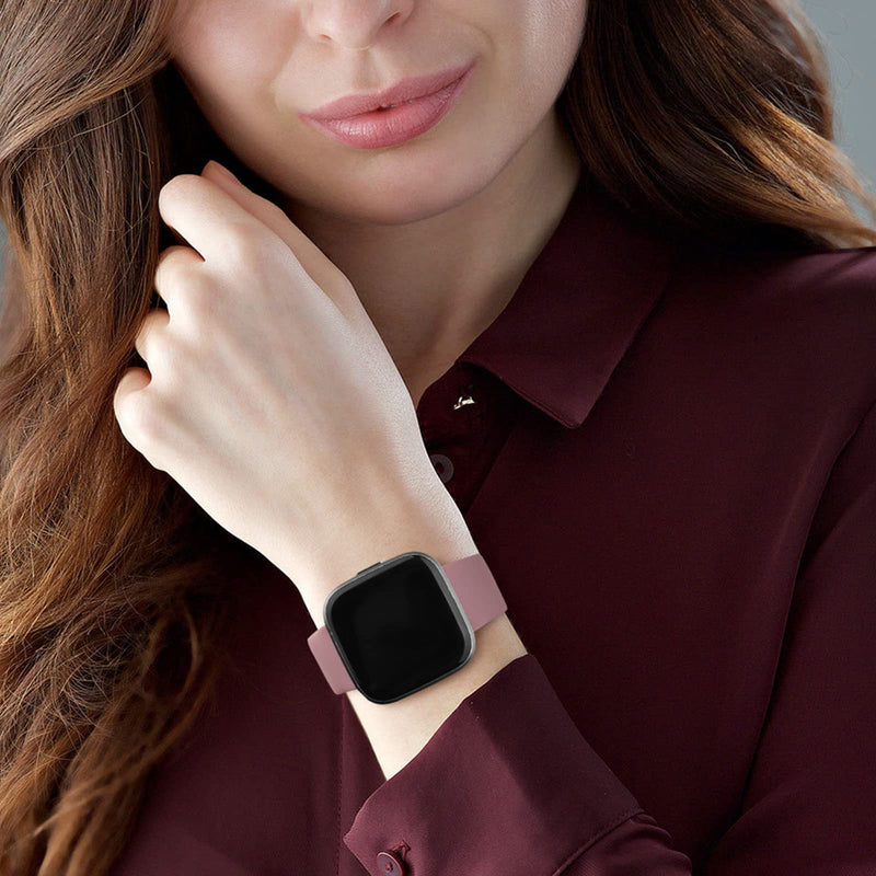 [Australia - AusPower] - Vancle Silicone Bands Compatible with fitbit versa 2 watch bands women men, Soft Breathable Sport Replacement Wristbands for Fitbit Versa 2 / Fitbit Versa/Versa Lite/Versa SE Smoke Purple 