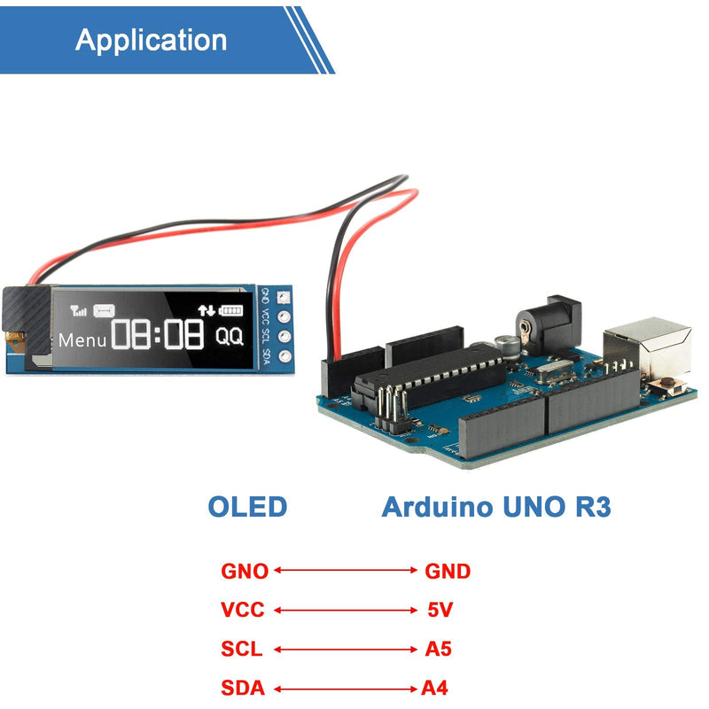 [Australia - AusPower] - 5 Pieces I2C Display Module 0.91 Inch I2C OLED Display Module I2C OLED Screen Driver DC 3.3V~5V (White Display Color) White Display Color 