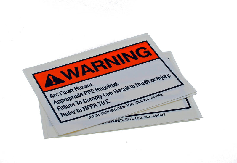 IDEAL INDUSTRIES 44-892 Warning Label, NEC Arc Flash, 3-1/2" x 5" Adhesive (5 Pack)