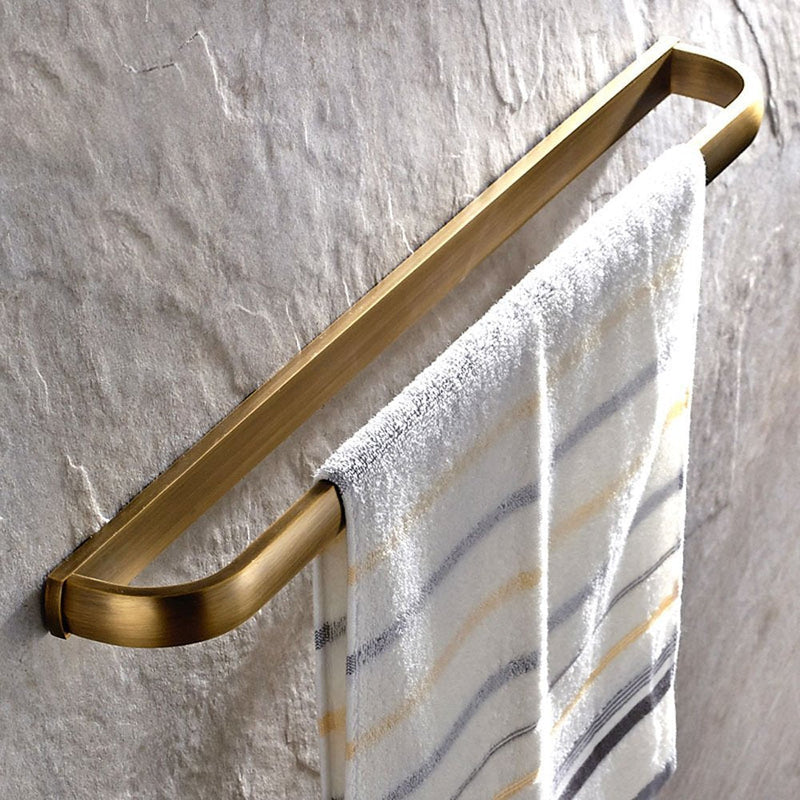 Leyden Brass Towel Bar, Antique Bathroom 23.6 inch Bath Towel Holder Rack, Wall Mounted Bathroom Accessory Towel Rod Hanger Retro Brass 60cm