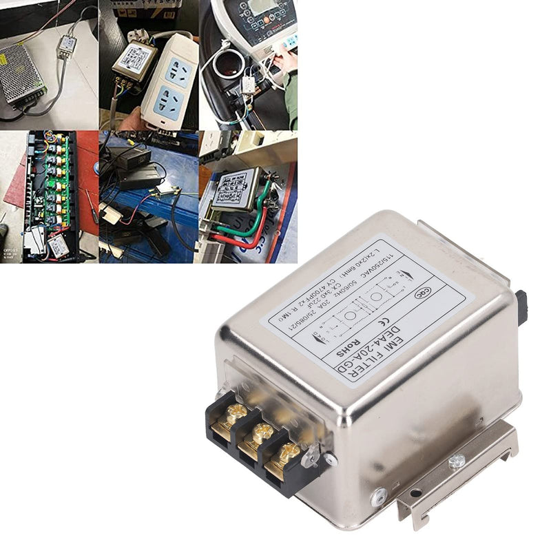 DEA4-20A-GD EMI Filter Performance Filter 115V 250V 20A 50/60Hz Single-Phase Filter, Terminal Block Connection