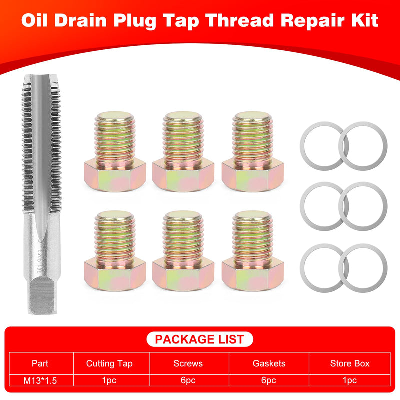 [Australia - AusPower] - Oil Drain Plug Tap Thread Repair Kit M13 x 1.5MM Oil Pan Screws Rethread Tool Oil Drain Plug Thread Repair Tool Kit 