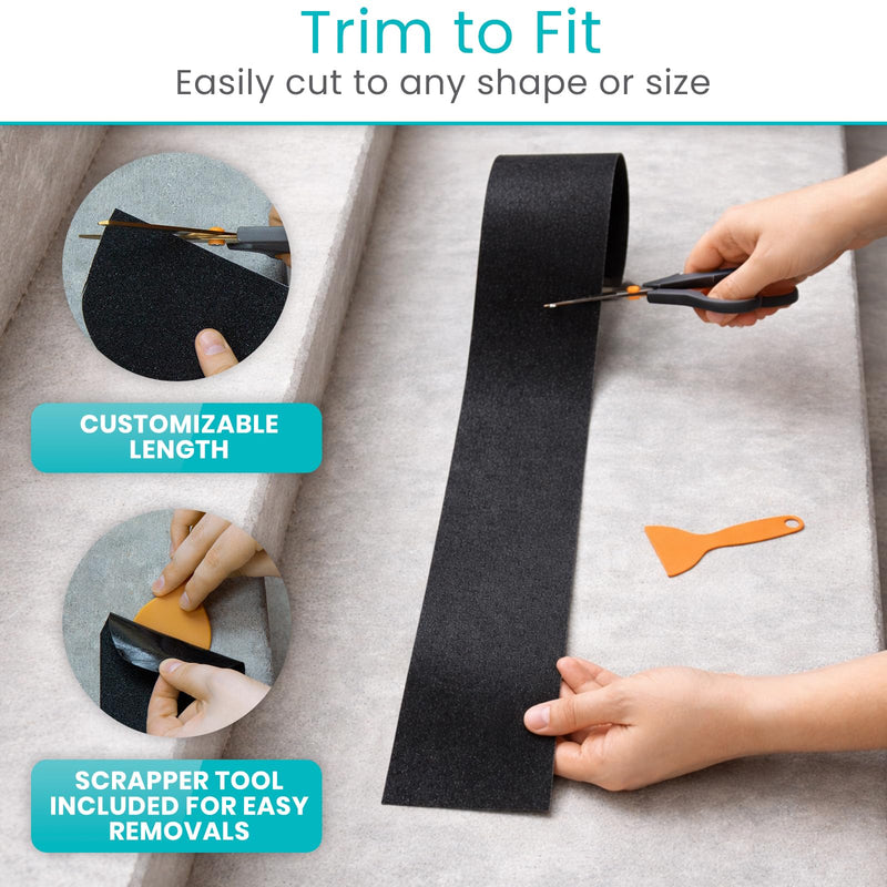Vive Grip Tape (30 Feet) - Anti Slip Traction Tread for Indoor and Outdoor Use - Heavy Duty Waterproof Stickers for Safety, Stairs, Deck, Steps - Non Skid Adhesive for Elderly, Seniors, Men, Women 4 Inch x 30 Feet