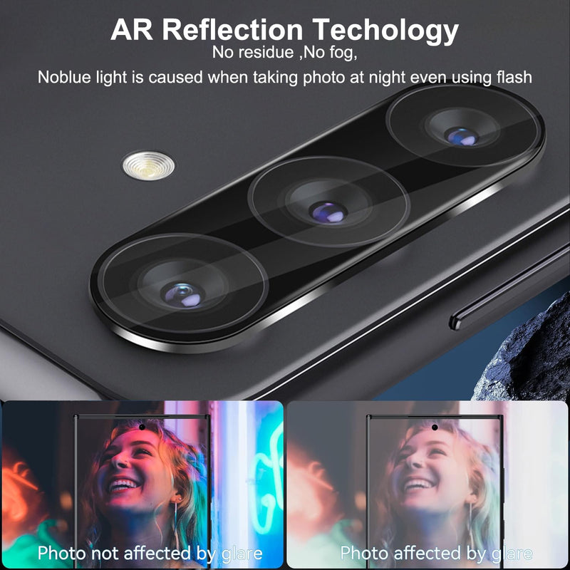 [Australia - AusPower] - DEERLAMN (3-Packs for Samsung Galaxy S24 Camera Lens Protector(6.2 Inch),9H Hardness Anti Scratch Easy Installation Tempered Glass - Black 