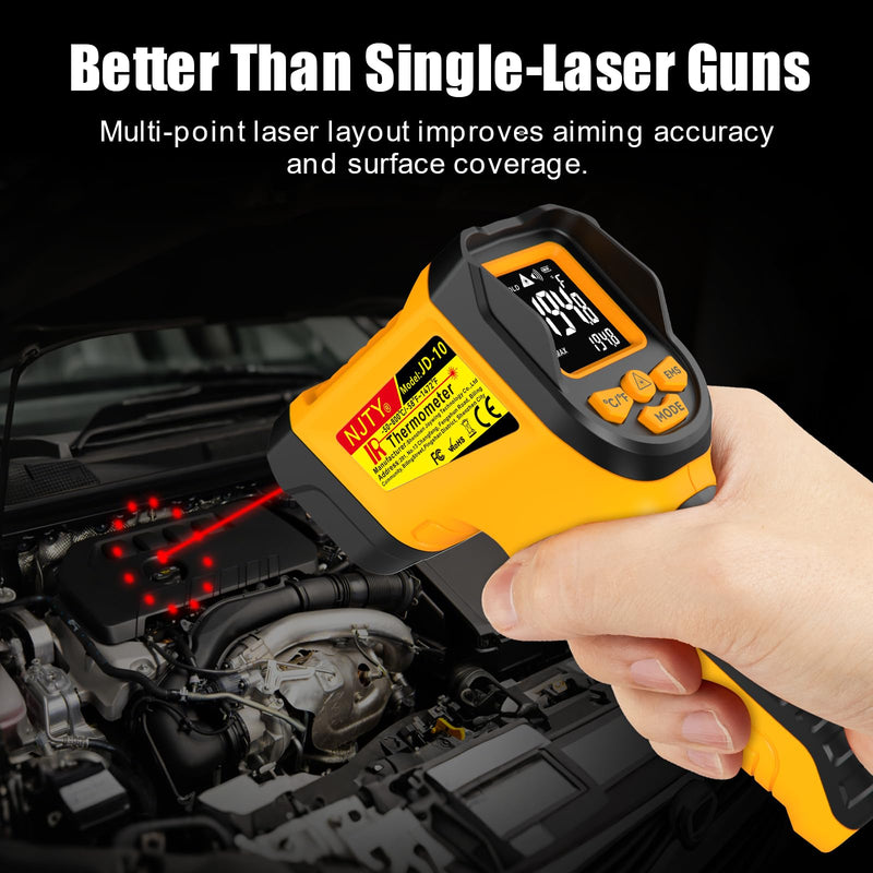 [Australia - AusPower] - Infrared Thermometer Gun, -58℉ to 1472℉, High Precision, Non-Contact Laser Temperature Sensor with Backlit LCD, for Cooking, BBQ, Automotive, Industrial Use -58℉ to 1472℉ 