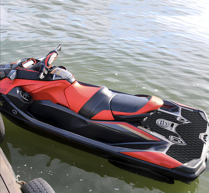 KXKZREN EVA Foam Boat Decking Self-Adhesive Boat Flooring Sheet Non-Skid DIY Traction Pads Grip Mat for Boat Kayak Yacht SUP Board Canoe Golf Cart RV Flooring, 21.6" x 90.55"/12.2"x 45.2" black 12.2x 45.2 inch, 3.84 sq.ft