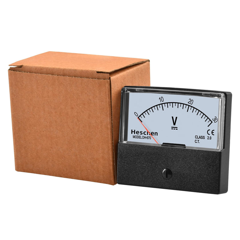 [Australia - AusPower] - Heschen DC 0-30V Class 2.0 Voltmeter, 70x60mm Panel Size, DH-670-DC30V, Voltage Tester 