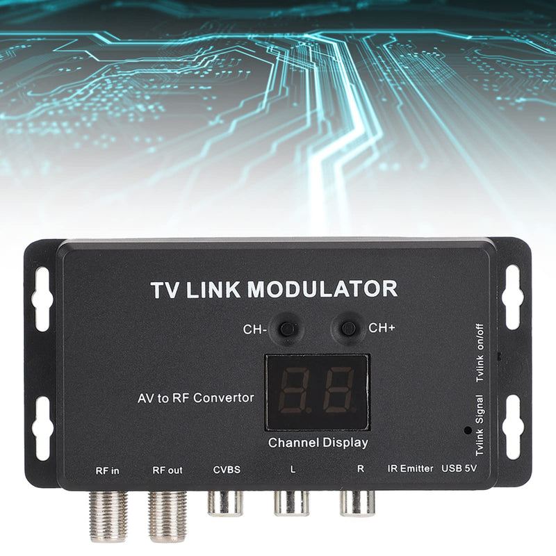 [Australia - AusPower] - UHF Modulator, TM70 TV Link Modulator AV to RF Converter IR Extender with Channel Display RF Modulator for TV with USB Charge Cable 