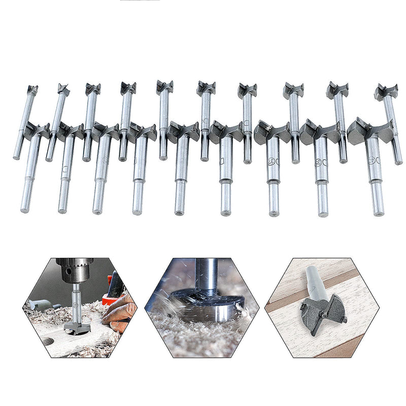 19 Pcs Forstner Drill Bit Set 10-40mm (2/5" to 1-4/7") Hole Saw Wood Cutter Tool for Woodworking