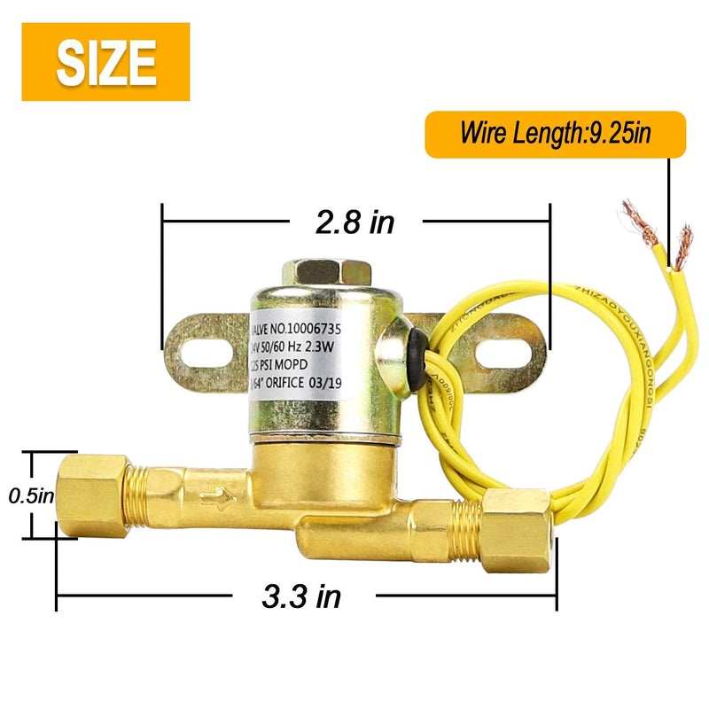 [Australia - AusPower] - Humidifier Water Solenoid Valve 4040 10006735 for Aprilaire Whole House Humidifier 400 400M 500 500M 600 600M 558 550A 550 568 560A 700M 768 760A 760 | 24 Volts | 2.3 Watts | 60 HZ-Yellow by TOMOON 