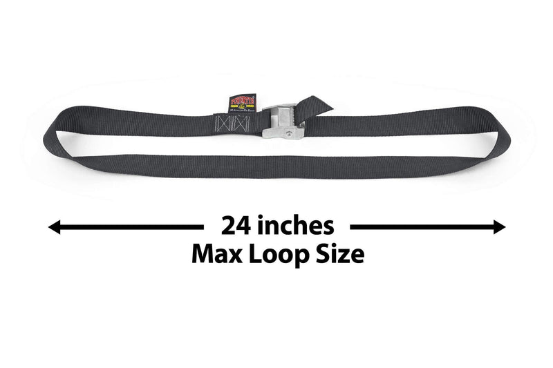 [Australia - AusPower] - PowerTye 1.5in x 4ft Special Edition Heavy-Duty Lashing Strap with Heavy-Duty Buckle - Made in USA - 300 lb. Working Load Limit - Black - 2-Pack Black + SE Black Buckle 