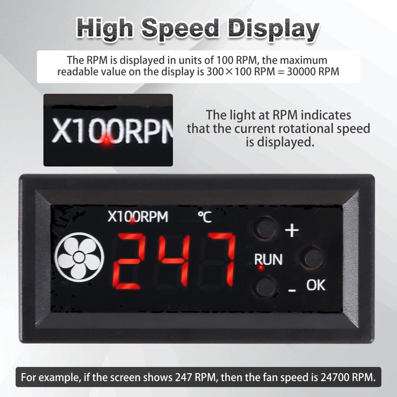 [Australia - AusPower] - Fan Temperature Controller, ICSTATION DC 12V PWM 4-Wire Fan Speed Controller Module with Temperature Probe Digital Display ℃ Temperature Controlled Governor for 3A Fan PC 
