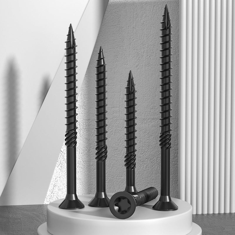 [Australia - AusPower] - Deck Screws 3 inch,Heavy Duty Exterior Wood Screws,Torx Drive Head Deck Screw Black Rust Resistant Epoxy Coated,Long Outdoor Decking Screws with Star Bit,for Fence,Timber(60pcs) 3" 