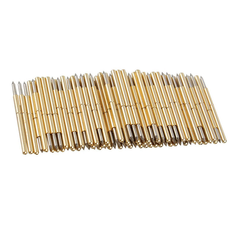 Pogo Pin Spring Contacts, High-Precision 1.02 mm Conical Head for Stable Connections, Spring Contact Set of 100 Pieces for Electronics Testers, PCB Prototyping, Quality Control and Hardware Development