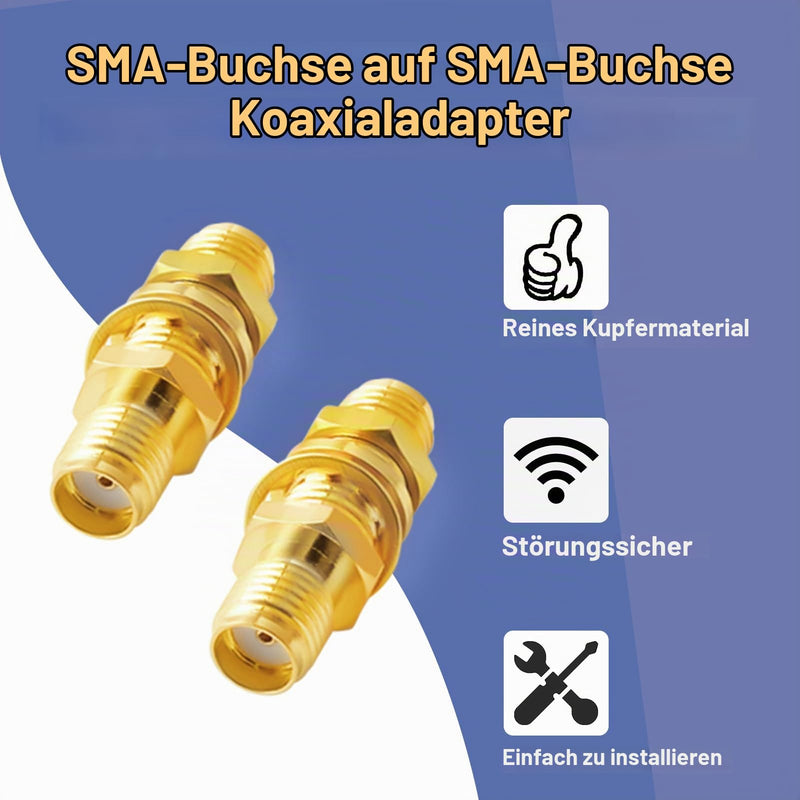SMA Female to SMA Female Coaxial Adapter Coaxial Connector for 4G WiFi Antenna GPS Antenna Wireless LAN Devices