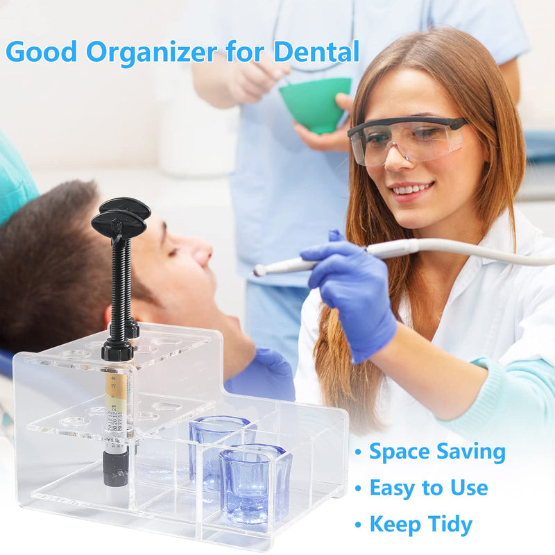 [Australia - AusPower] - ANNWAH Dental Composite Syringe Organizer, Multi-Function Dental Syringe Holder, Resin Adhesive Applicators Organizer, Acrylic Case for Medical Composite Resin Adhesive Syringes, Resin Rack(Medium) 