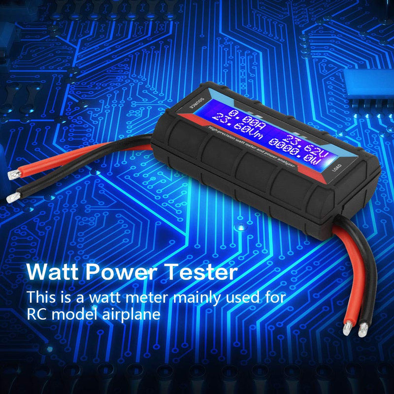 [Australia - AusPower] - Digital Power Meter - RC Model Power Analyzer, 4.8V~60V 130A Watt Meter with LCD Display, Ammeter Voltmeter Multimeter, Compact Design for RC Aircraft, 3.3 x 1.7 x 1in 