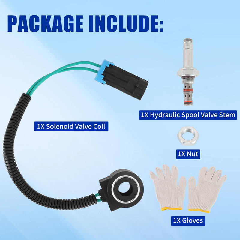 Solenoid Valve Coil and Hydraulic Spool Valve Stem Element Kit For Bob-cat 653 751 753 763 773 863 864 873 883 963 S175 S185 S205 T250 T300 T320 6667687 6309311 6671025 6675559