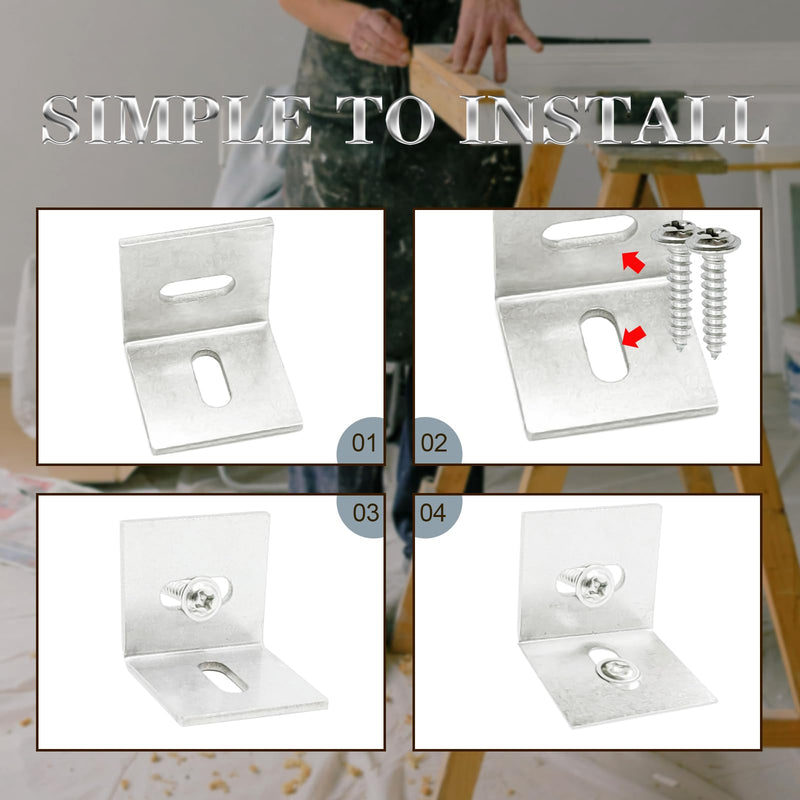 [Australia - AusPower] - Table Top Fasteners,20 Pack Z Clips for Table Tops Included 60 pcs Screws,Adjustable Corner Braces for Wood Table Tops,Which L Brackets Use on Wood Table as Countertop Fasteners 