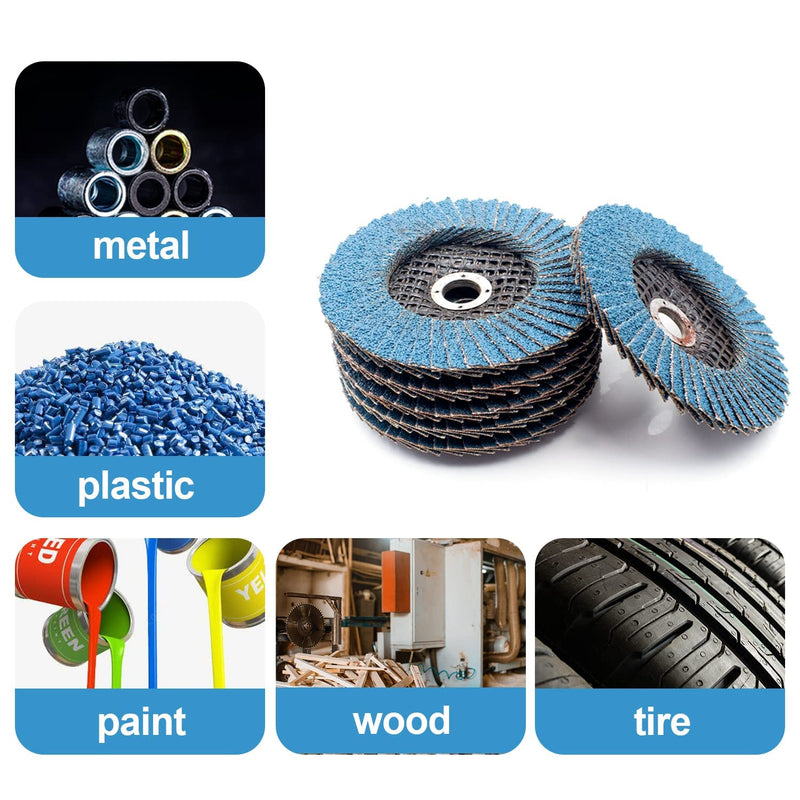 [Australia - AusPower] - Flap Discs Pack of 6 Sanding Discs 75 x 10 mm Grit 120 Suitable for Metal, Steel and Wood │ Zirconia Coated │ Flap Discs │ Sanding Discs │ Slat Discs 