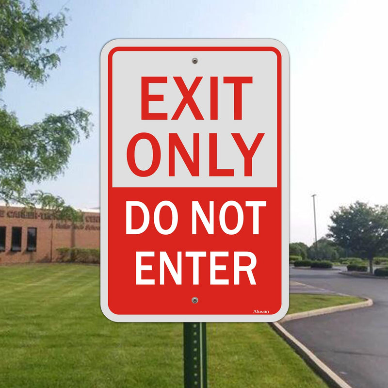 Exit Only Do Not Enter Signs No Entry Metal Reflective 12" x 18" Rust Free Aluminum UV Printed Easy Mounting Outdoor Use Waterproof Sturdy 2 Pack A2