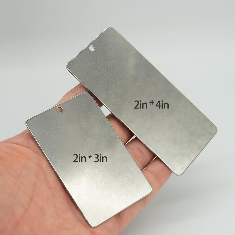 2 x 3 Inch Metal Engraving Blank Tags Rectangle Stamping Blanks 25 Pack