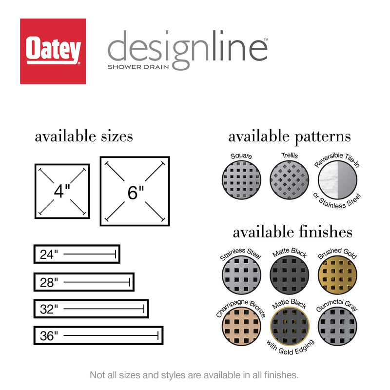 Designline 4 in. x 4 in. Square Drain Tile-in Grate 4"