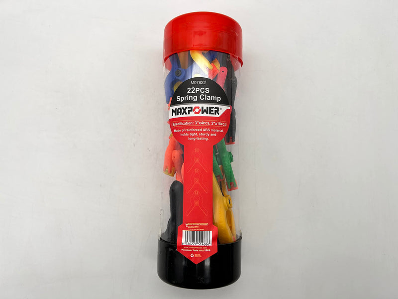 [Australia - AusPower] - MAXPOWER 22-pieces Spring Clamps, 2-inch Clamps x 18 PCS, 3-inch Clamps x 4 PCS, Plastic Small Mini Clamps for Woodworking Assembly and Photography Backdrop 