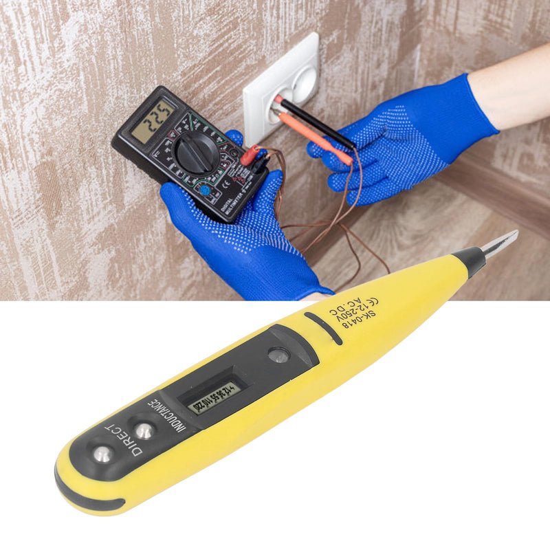 [Australia - AusPower] - 12-250V AC/DC Digital Voltage Detector Pen Volt Tester for Household Appliances Automotive and Industrial Machine Repair 
