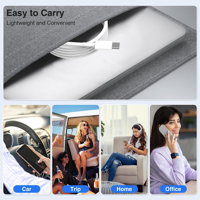 [Australia - AusPower] - Cabepow for Apple Watch Charger,USB C Magnetic Apple Watch Charging Cable 6FT with 20W USB C Charger Block for iWatch Series Ultra/9/8/7/6/SE/SE2/5/4/3/2/1-White White 