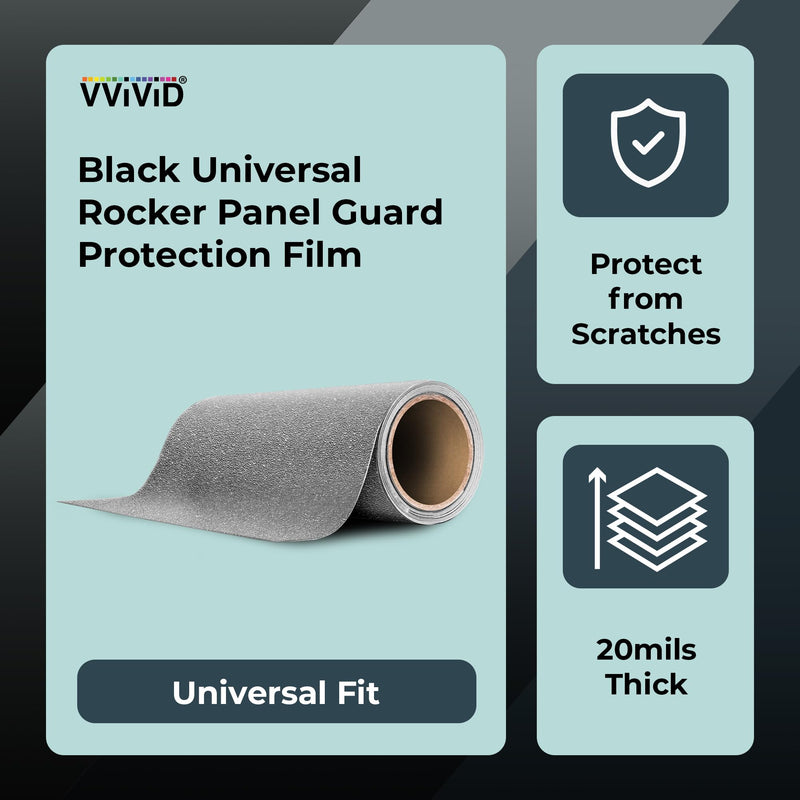 VViViD Grey Indestructible Tape Rocker Panel Guard Truck Exterior Paint Protection Film kit for Road Debris and Damage (12" x 30ft) 12" x 30ft