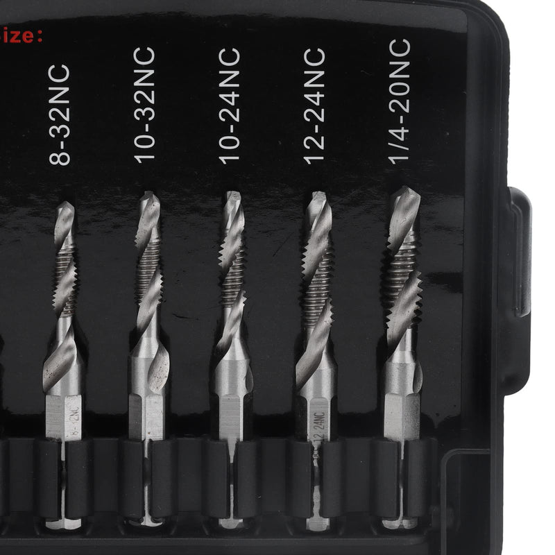 [Australia - AusPower] - Tapping Bits Set, High Hardness Combined Tap Drill 13Pcs HSS with Fast Change Adapter for Drilling for Metal 