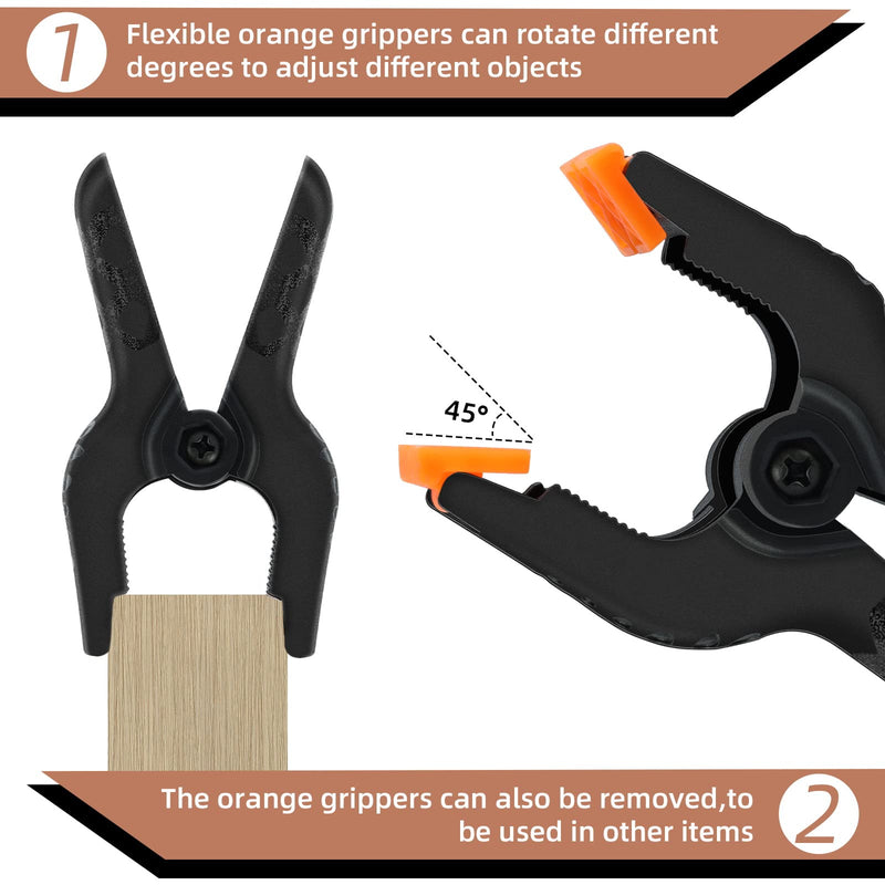 [Australia - AusPower] - 16 Pack Spring Clamps - 3.5 Inch Small Clamps for Backdrop Stand, Heavy Duty Clamps, Plastic Clips for Crafts and Backdrop Clips Clamps - Backdrop Clamps for Crafts, Woodworking, Photography, Outdoor 