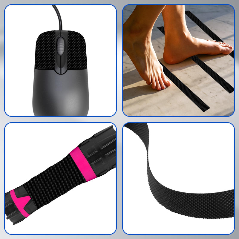 Notoke Anti Slip Grip Tape Heavy Duty - 0.8" x 16Ft Black Rubber Grip Tape - Waterproof & Non-Abrasive Safety Tape Cushion Pad for Indoor & Outdoor Use - Making Handles or Contact Surfaces Safer