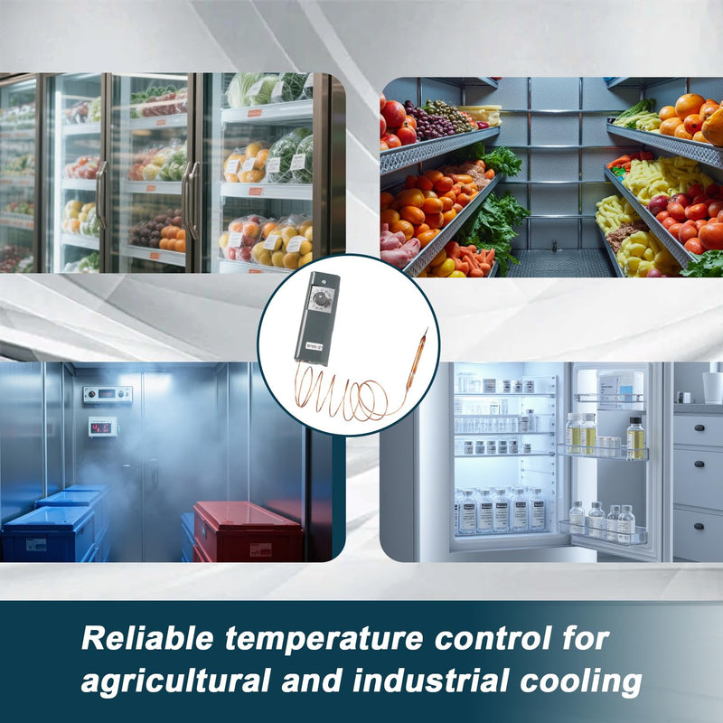 [Australia - AusPower] - Refrigeration Thermostat Temperature Controller from -30°F to 90°F Capillary Length 5 Ft with Mechanical Temperature Control Switch Replace#: W1609-101 