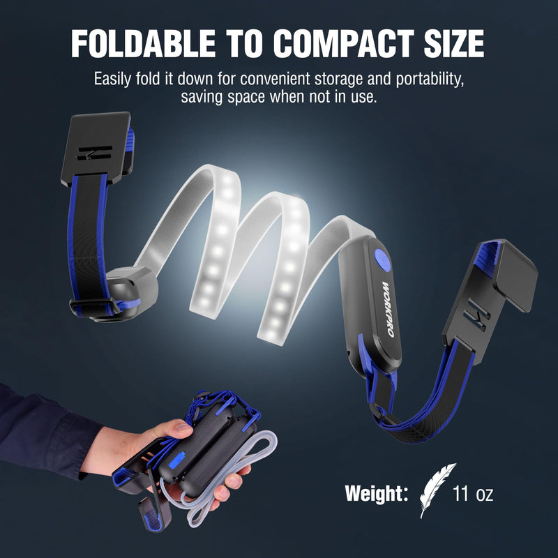 [Australia - AusPower] - WORKPRO Rechargeable Underhood Work Light, 25inch Long Foldable LED Work Light Bar, 3 Lighting Modes with Adjustable Straps and Hooks, Magnetic Light for Car Repairing/Garage/Workshop/Emergency 