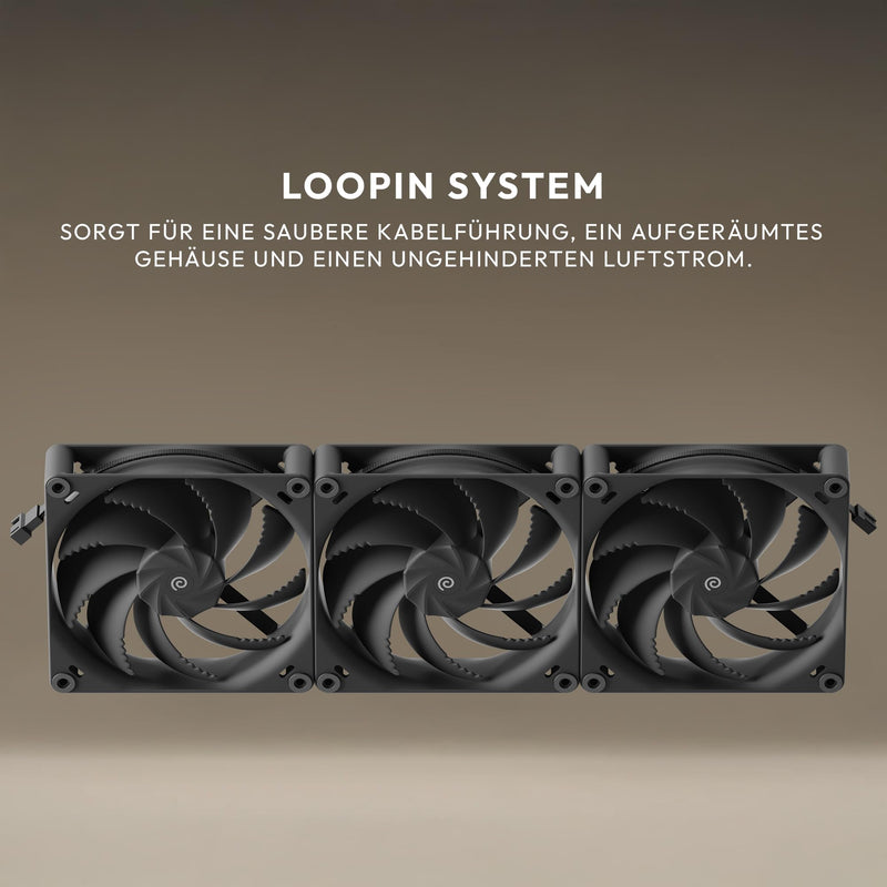 HAVN H12 Triple Pack 120mm PC Fans – High-Performance FDB, Quiet 32.2dBA Operation, Daisy-Chain Loopin Cable System, Superior Airflow Cooling – Black 120 mm 3