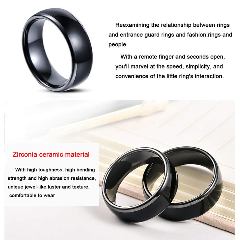 [Australia - AusPower] - T5577 chip RFID Black Ceramics Smart Finger rewrite Ring ID Wear for Men or Women (T5577 125KHZ-10#) T5577 125KHZ-10# 