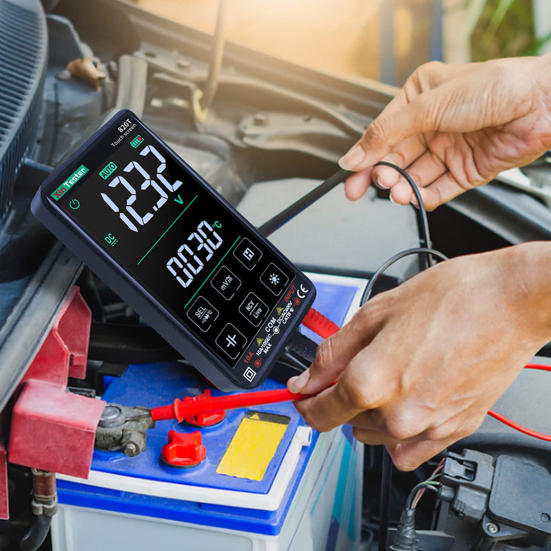 Xin Tester Digital Multimeter Smart Touch Screen Auto-Ranging 9999 Counts TRMS Rechargeable Multi Tester NCV Voltmeter Ohmmeter Tests Current Voltage Resistance Capacitance Frequency Diode Temperature FS8233 Pro