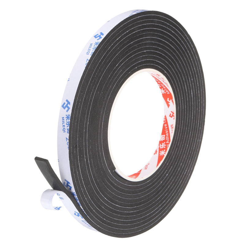 PATIKIL Sponge Rubber Foam Tape, 3/8" W x 1/8" t x 16.4ft l Self-Adhesive Foam Insulation Tape Weather Stripping for Window Door Soundproofing Weatherstrip AC Seal Strip, Black 3/8" x 1/8" x 16.4ft