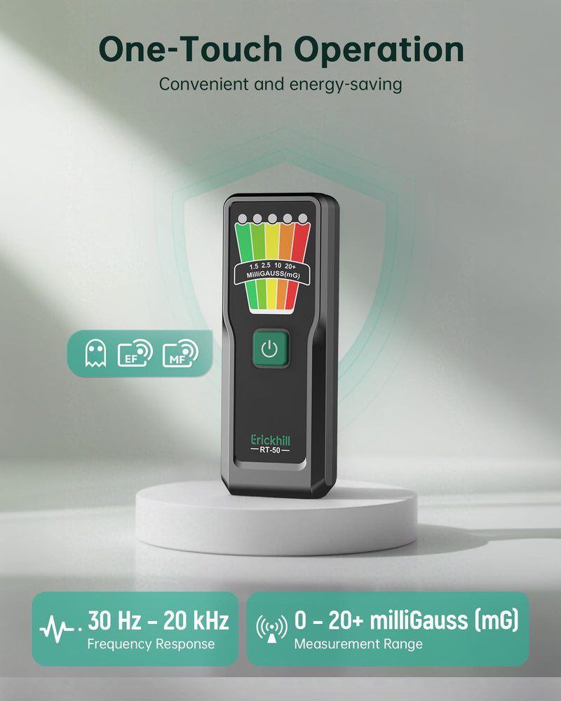 [Australia - AusPower] - ERICKHIL Handheld EMF Meter, 5-Level LED Alerts,Ghost Hunting Equipmen for Paranormal Investigations, 30Hz–20kHz Wide Range Ghost Detector,Pocket-Size EMF Reader 
