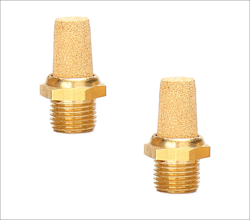 [Australia - AusPower] - Pneumatic Silencer Made of Sintered Bronze 1/2 Inch Set of 2 Industrial Quality 