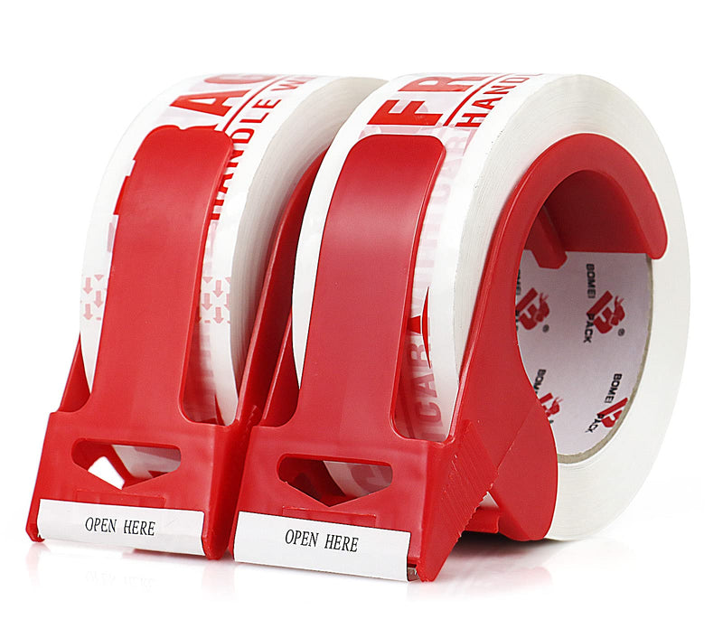 [Australia - AusPower] - BOMEI PACK Fragile Tape Handle with Care Packing Printing Tape, Fragile Tape for Shipping with Dispenser, 2 Inch x 330 Feet (110 Yards), Heavy Duty Fragile Tape for Moving Box, 2 Pack 