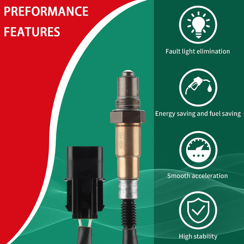 O2 Oxygen Sensor Heated Air Fuel Ratio Compatible with Hyundai Elantra GT Veloster Kia Soul L4 1.6L 2.0L Replace# 234-4239 1 PCS