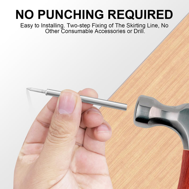 [Australia - AusPower] - Double-Head Skirting Thread Seamless Nail, Double-Headed Nails, Seamless Skirting Thread Nails with Solid Wood Baseboard,Invisible Screws & Nail-Specific Sleeve Tool (100PCS) 100pcs 