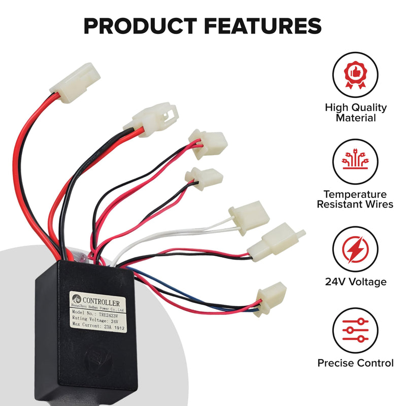 AlveyTech 24 Volt TRE2423V Controller for The Pulse ATV Quad Ride-On - Replacement Speed Motor Control Module with 2-Wire Throttle Connector