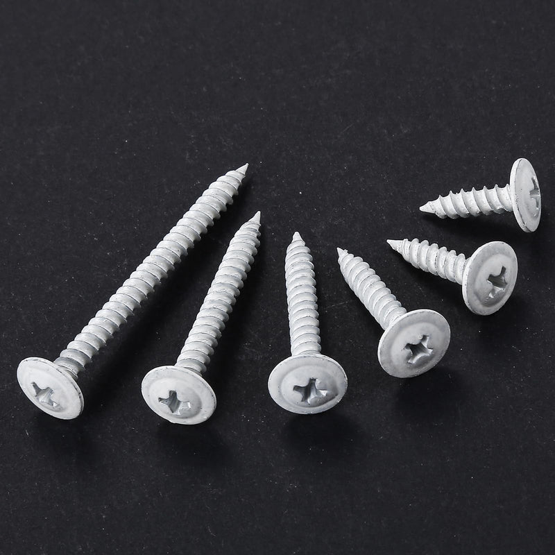 [Australia - AusPower] - Wensilon(95 pcs)#8 White Truss Head Wood Screws Quick Metal Self Tapping Zinc Oxide with Drywall Plastic Anchors Assortment Kit White Phillips Truss Head Wood Screws 