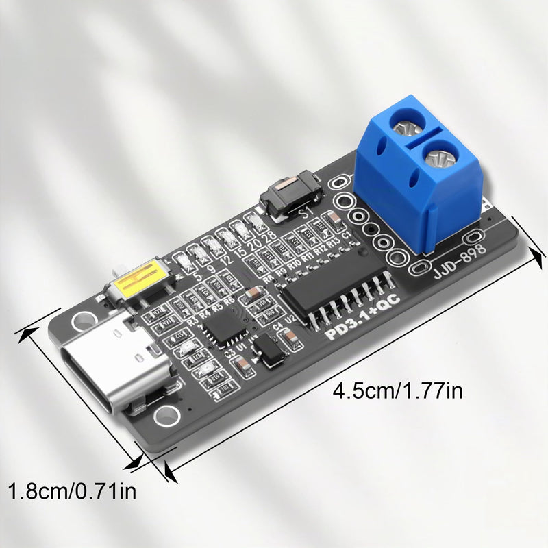 USB-C PD3.1 Voltage Release Module with Shutdown Memory, Manual/Automatic Dual Mode, Adjustable Voltage 5V/9V/12V/15V/20V/28V, 140W, for PD/QC/FCP/AFC