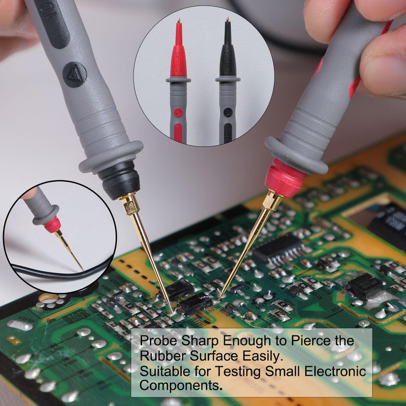 [Australia - AusPower] - TKDMR 45 Pcs Multimeter Leads Kit, Professional and Upgraded Test Leads Set with Replaceable Gold-Plated Multimeter Probes, Alligator Clips, Test Hooks,5 Colors Jumper Wires and Back Probe Pins. TKDTL4506 