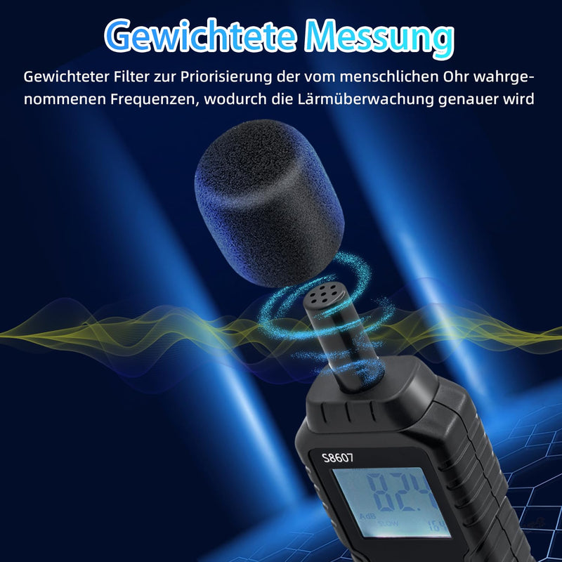 [Australia - AusPower] - Mcbazel Dezibel Digital Sound Level Meter Sound Level Meter with LCD Display Measuring 30dBA-130dBA 